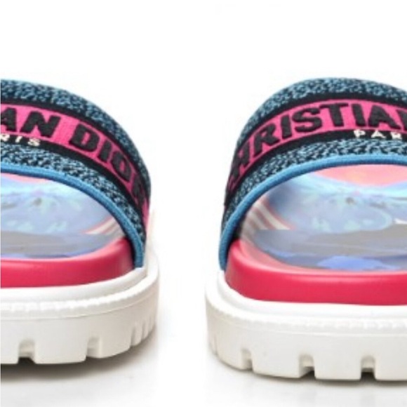 Dior Dway Pink and Blue Slide Sandals - Picture 4 of 7